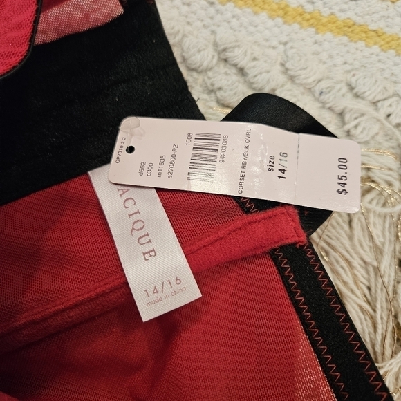 Cacique Lace details black red Corset Top Size 14/16 NWT - Picture 7 of 7